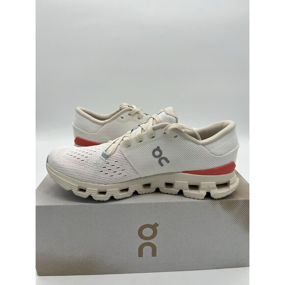 ON CLOUD X 4 Women's IVORY SALMON Athletic Running Walking Sneaker Shoes Size 7 - Picture 6 of 9